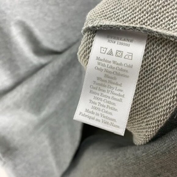 Everlane The Classic French Terry Crew Neck Sweatshirt Grey Unisex XXS - Picture 5 of 6